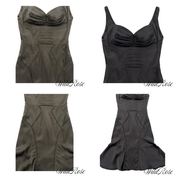 ZAC POSEN Black Silk Flutter Flounce Fitted Cocktail Sheath Dress SZ 2 - Picture 10 of 12